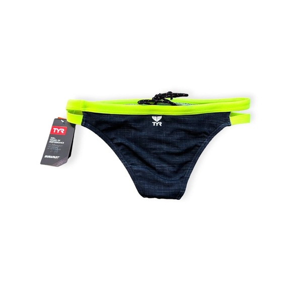 TYR Sandblast Cove Black/ Neon Green Bikini Bottom Women's Size S (4/6) - Picture 3 of 8